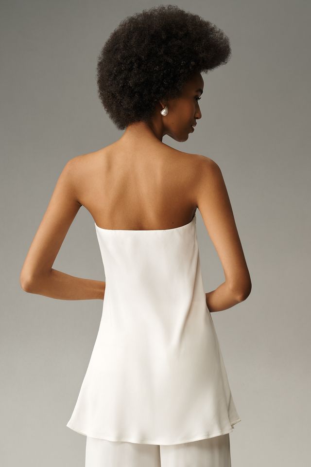 By Anthropologie Silky Tube-Top Blouse #1