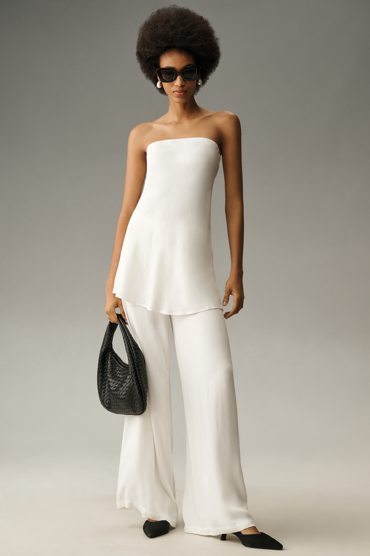 By Anthropologie Silky Tube-Top Blouse