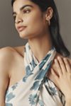 By Anthropologie Halter Block Print Silky Blouse