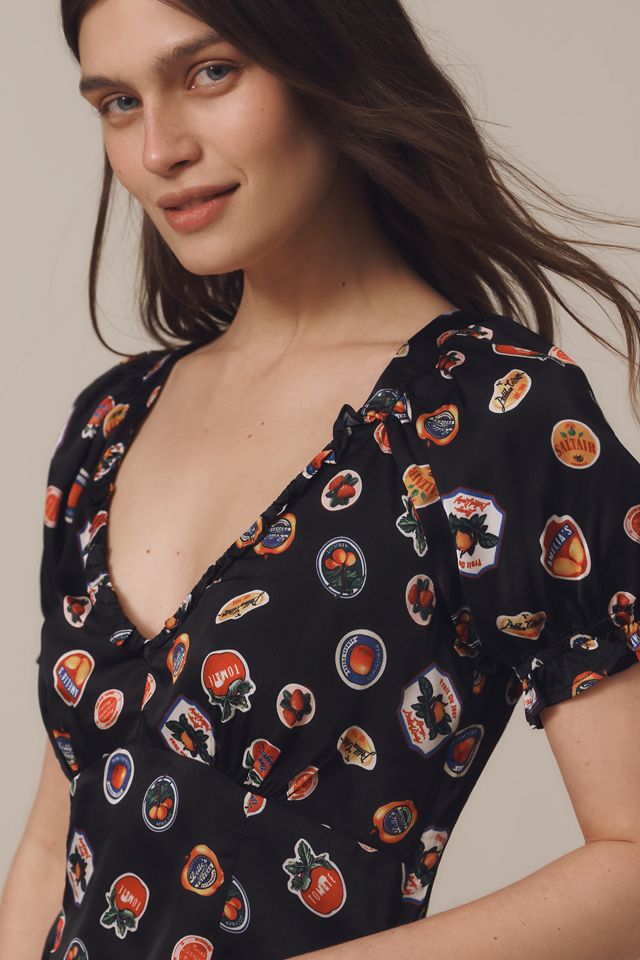 Maeve Puff-Sleeve Popover Blouse