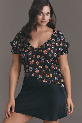 Maeve Puff-sleeve Popover Blouse In Multicolor