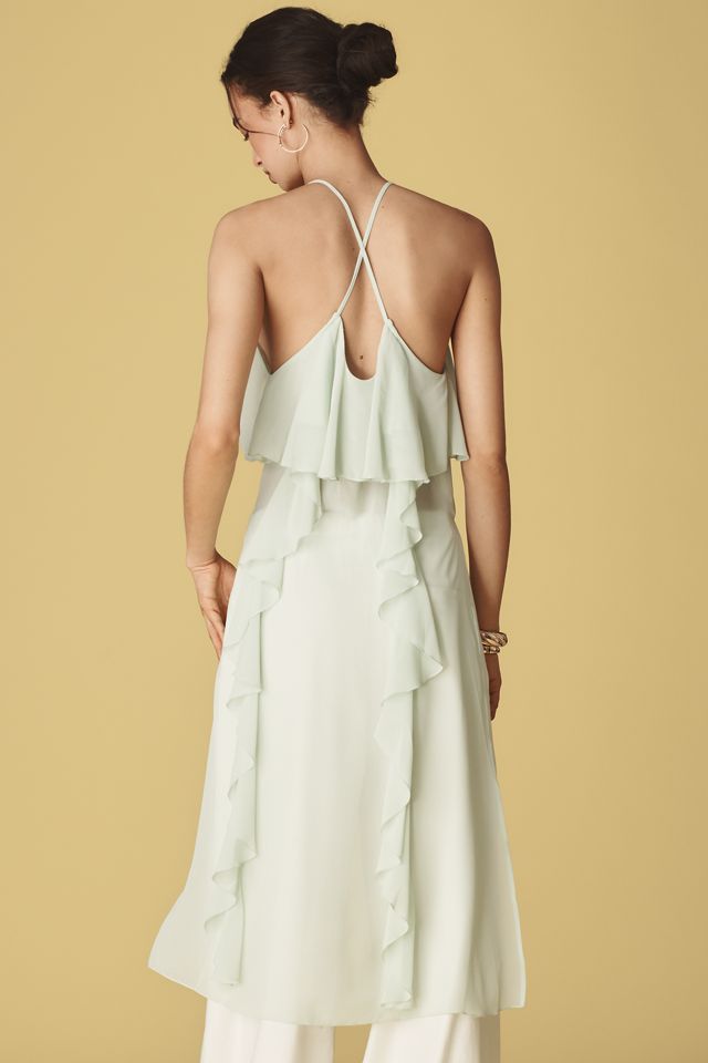 By Anthropologie Ruffled Cross-Back Long Tank #2