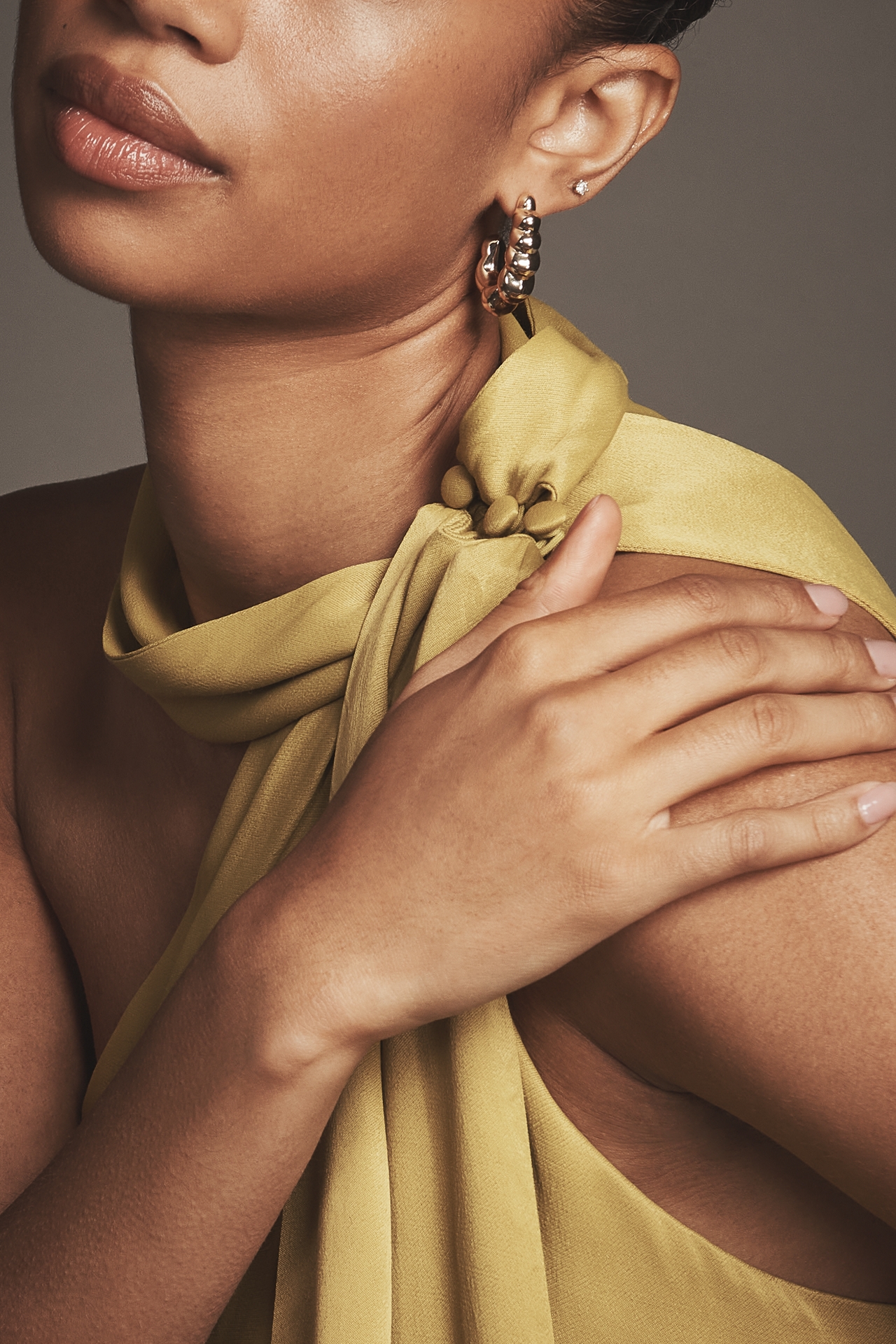 By Anthropologie One-Shoulder Tie-Neck Top
