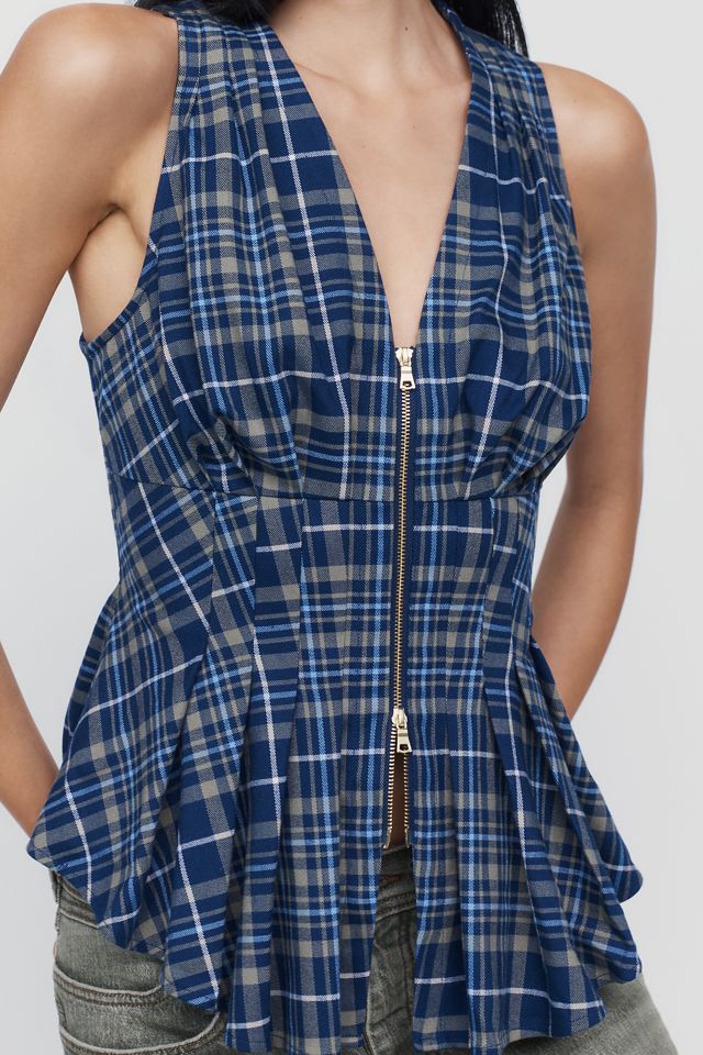 Maeve Viki Zip Up Peplum Top #2