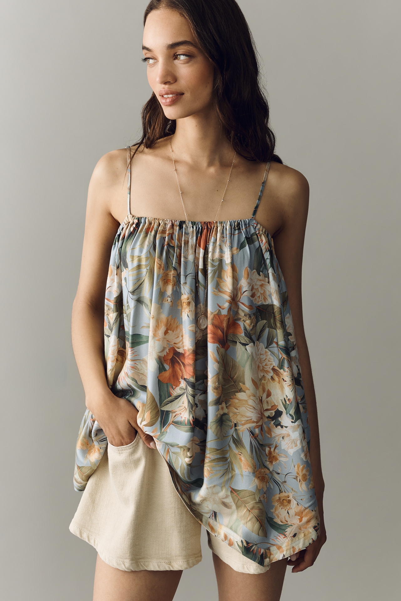 By Anthropologie Silky Tunic Cami