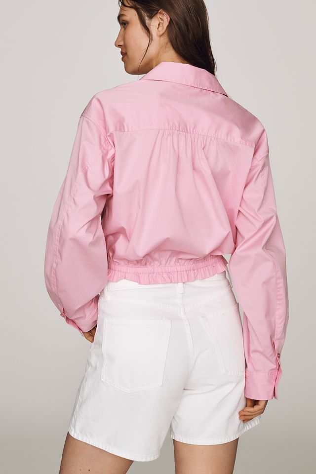 Maeve Cropped Collared Shirt #1