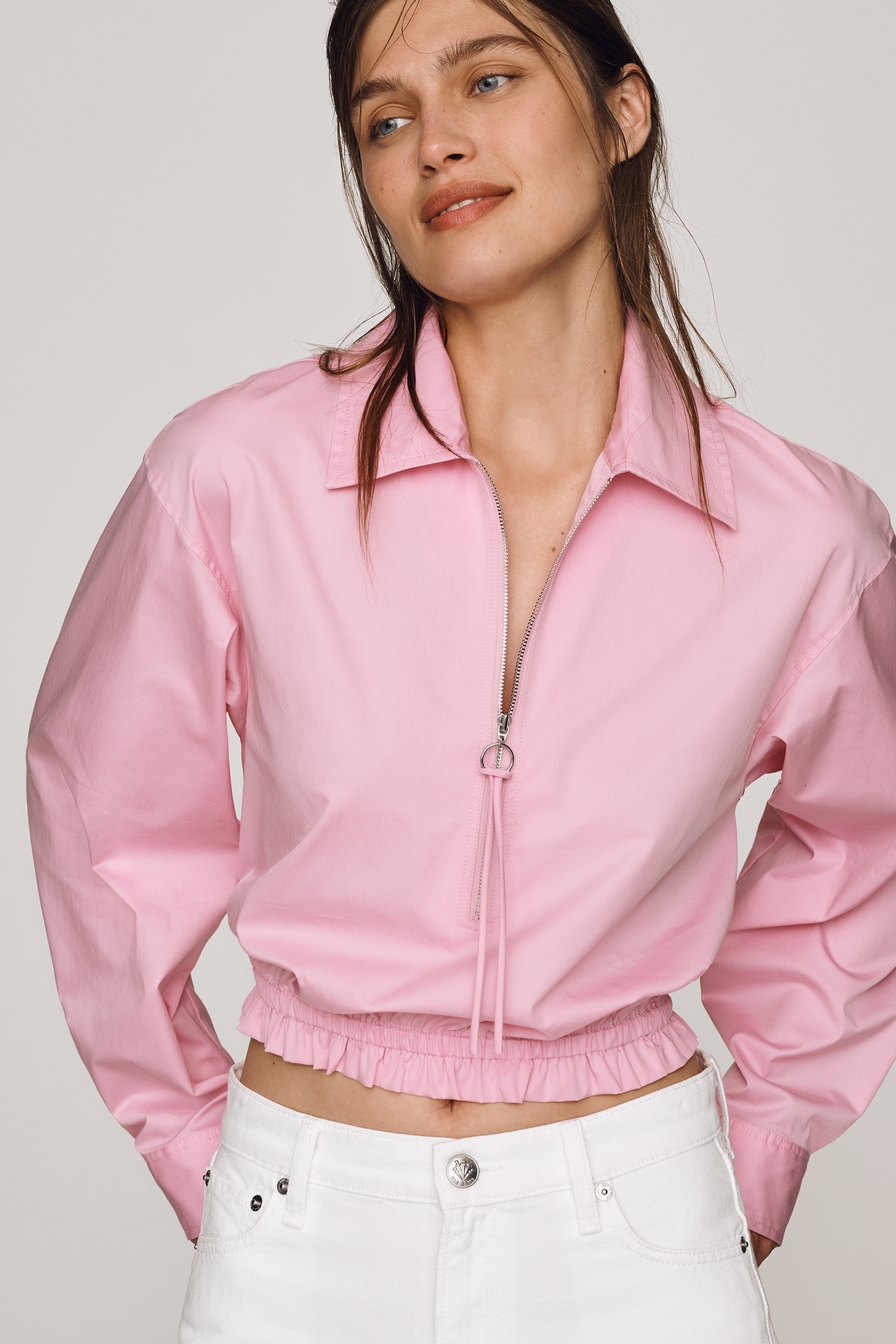 Maeve Cropped Collared Shirt