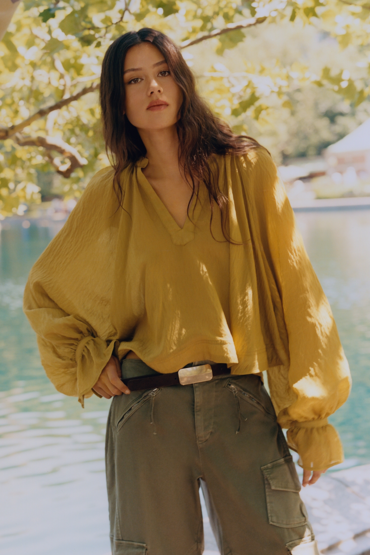 By Anthropologie Semi-Sheer Swing Blouse