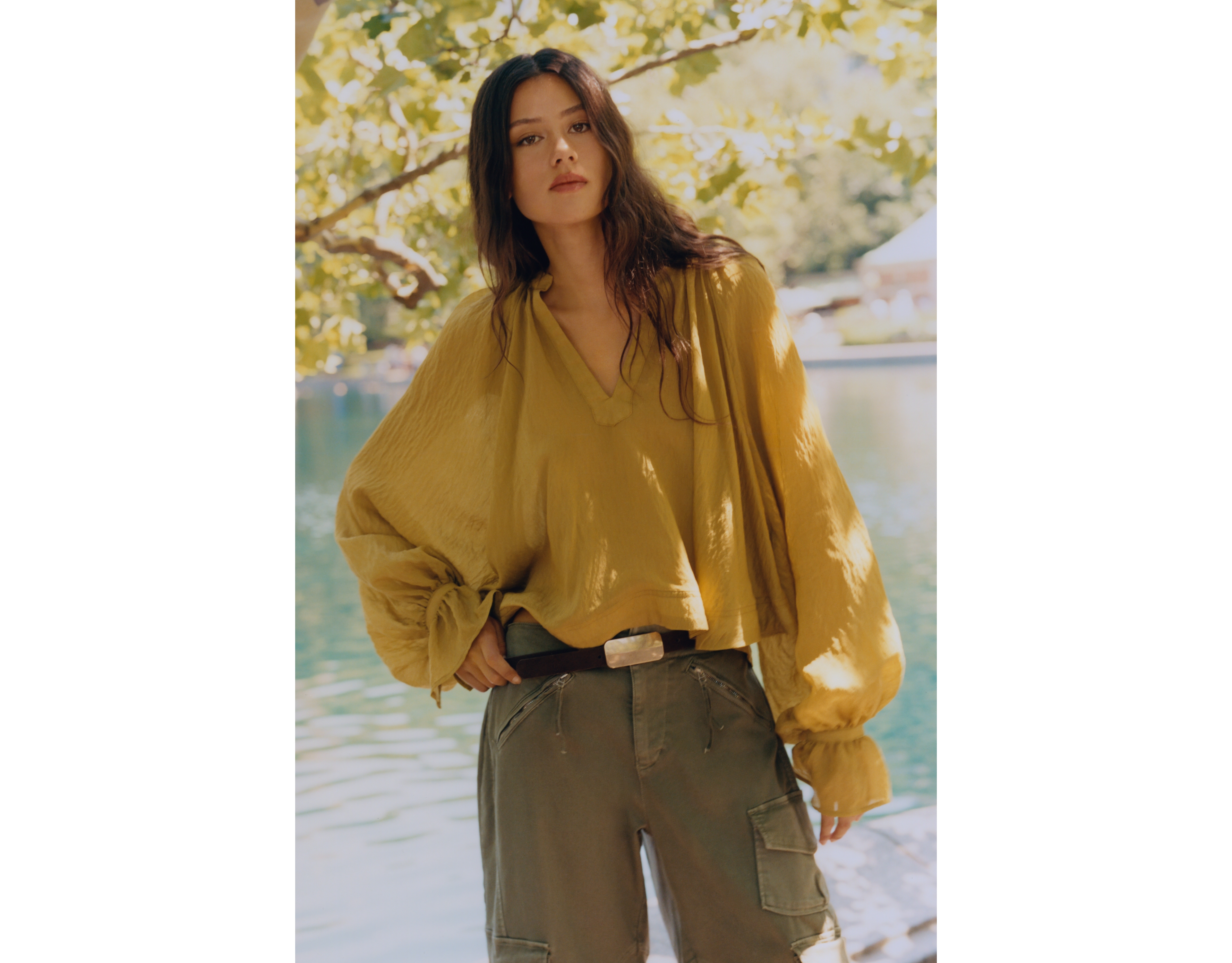 By Anthropologie Semi-Sheer Swing Blouse
