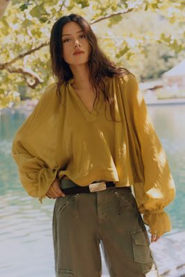 By Anthropologie Semi-Sheer Swing Blouse