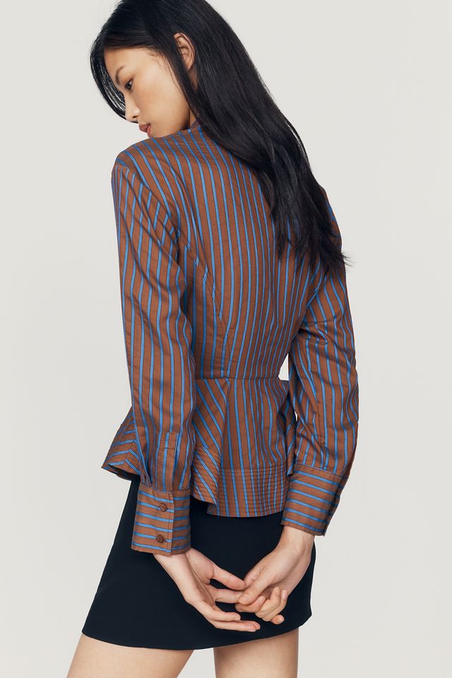 Haut boutonné en soie à taille marquée By Anthropologie #2