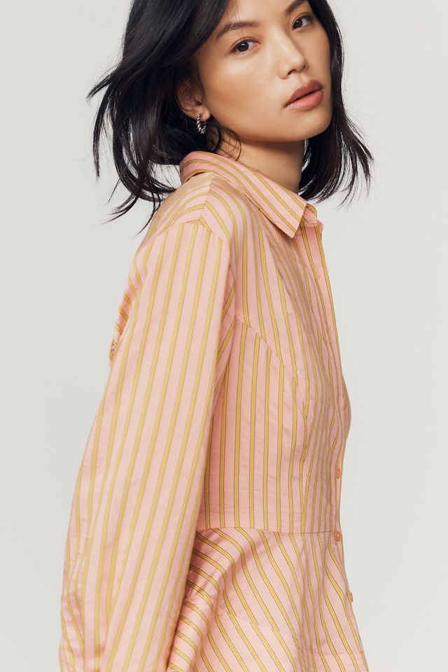 By Anthropologie Waisted Silken Buttondown Top #1