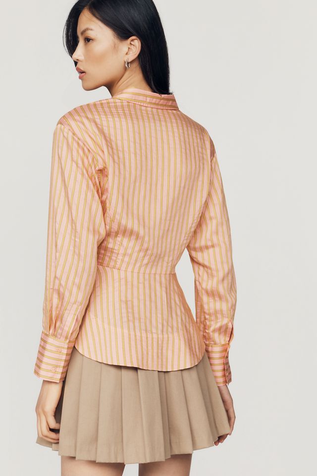 By Anthropologie Waisted Silken Buttondown Top #2