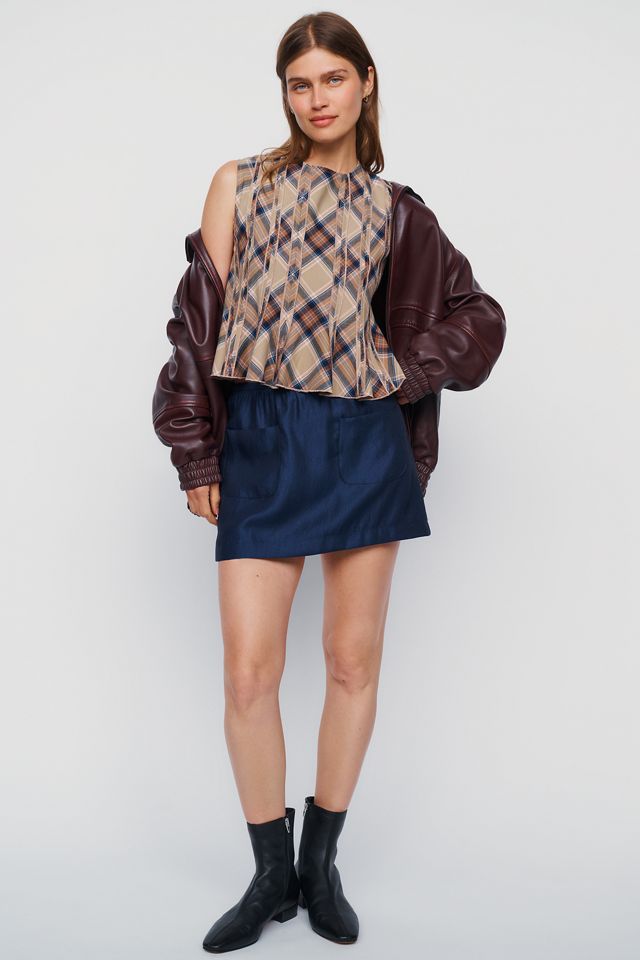 Maeve Pleated Peplum Blouse #1
