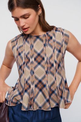 Maeve Pleated Peplum Blouse