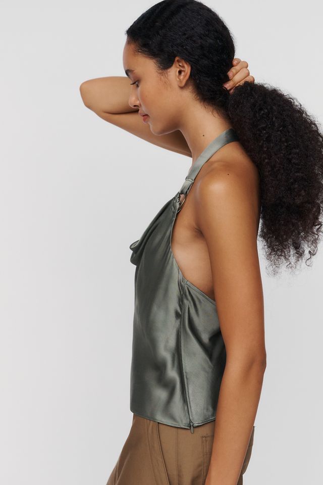 By Anthropologie Satin Cowl-Neck Top #1