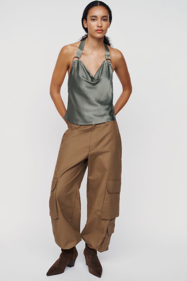 By Anthropologie Satin Cowl-Neck Top #3