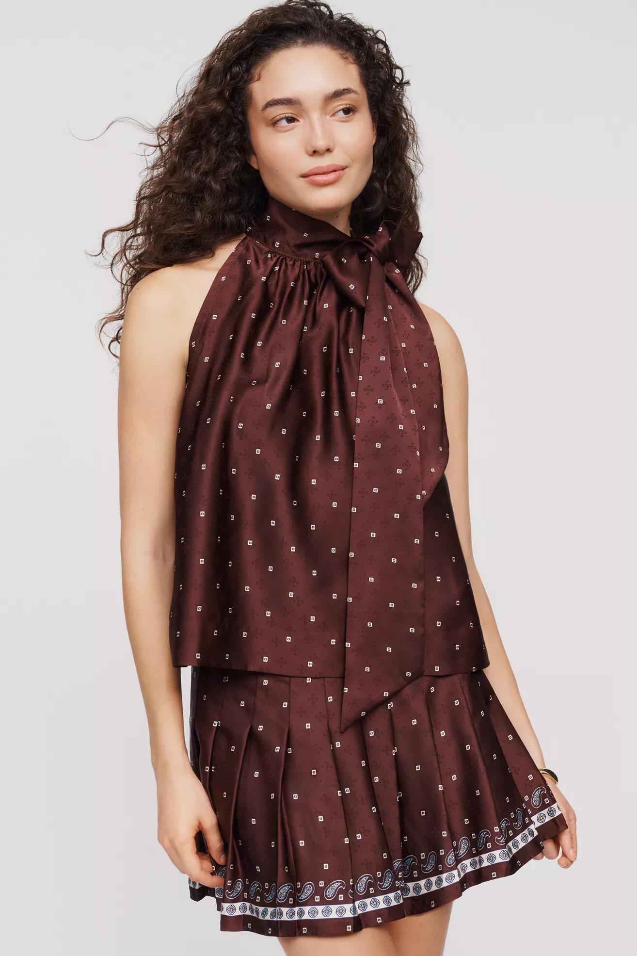 Maeve Silken Scarf Neck Top