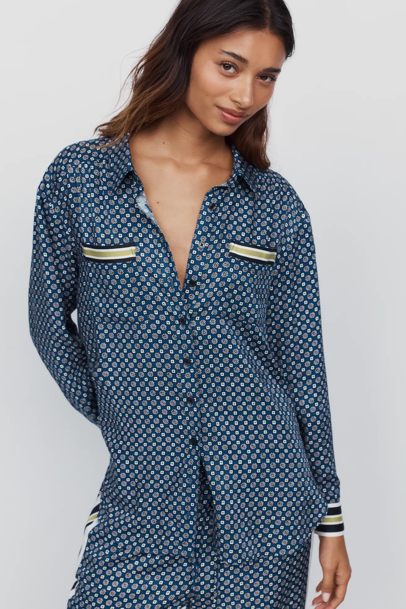 @merricksart x Maeve Rudi Silken Buttondown Shirt