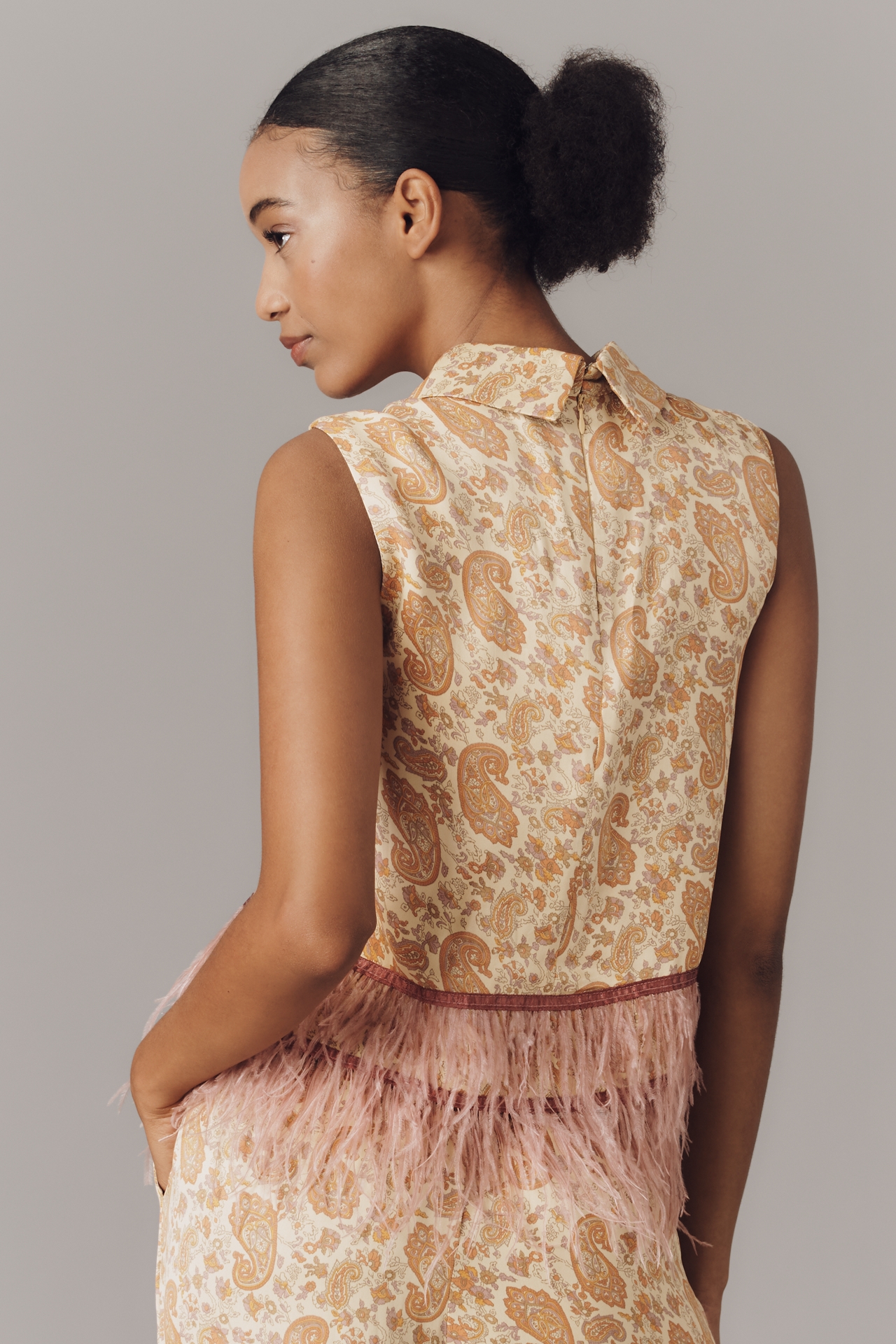 Maude Club Emery Feather Swing Top
