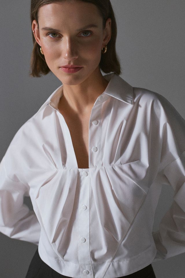 Pleated Buttondown Blouse | Anthropologie