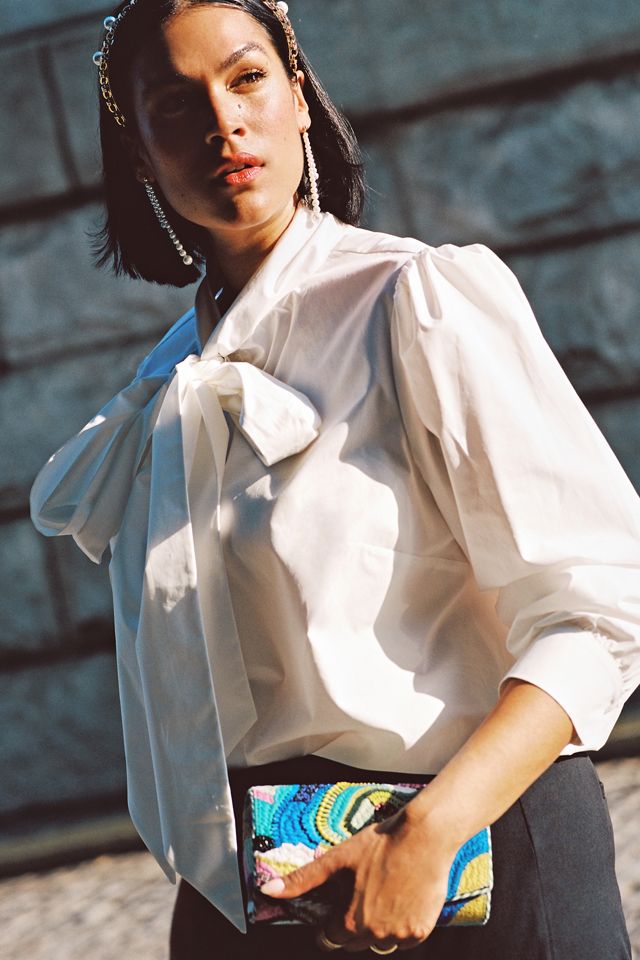 Mare Mare x Anthropologie Tie-Neck Blouse #7