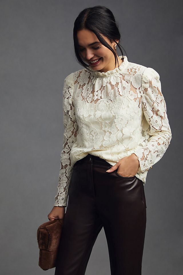 Mare Mare x Anthropologie Sheer Lace Blouse