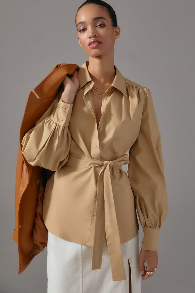 Mare Mare x Anthropologie Tie-Waist Poplin Blouse #1