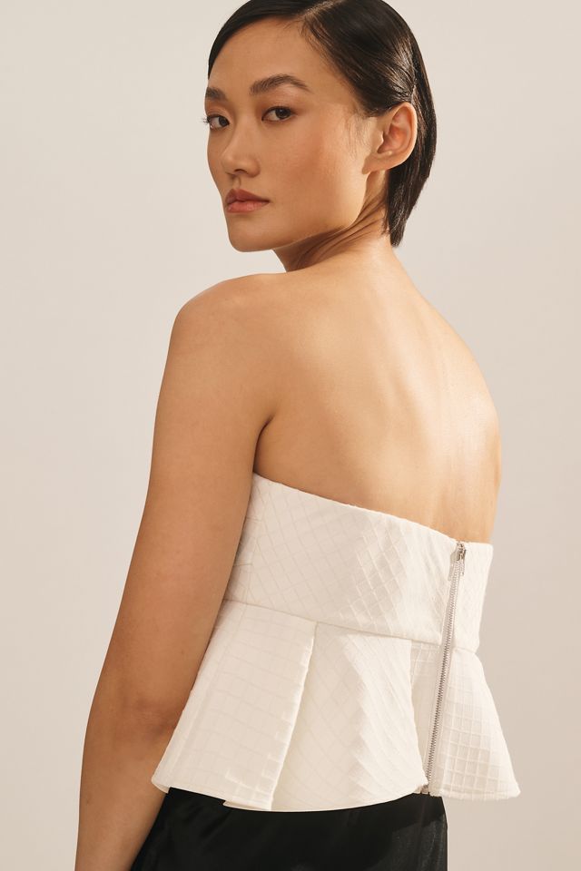 Mare Mare x Anthropologie Strapless Peplum Top #2