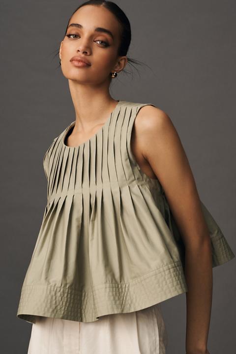 Mare Mare x Anthropologie Pleated Structured Swing Tank
