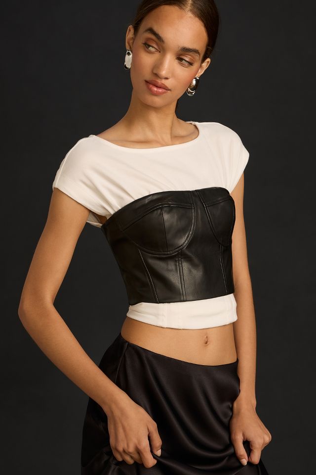 Mare Faux Leather Bustier