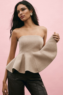 Mare Mare x Anthropologie Strapless Peplum Top | Anthropologie