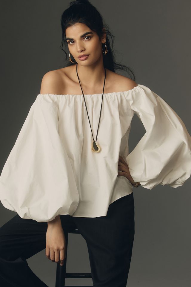 Mare Mare x Anthropologie Off-The-Shoulder Puff-Sleeve Top ...