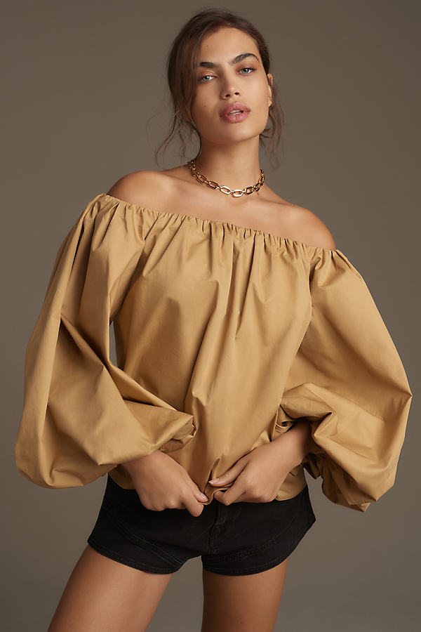 Mare Mare x Anthropologie Off-The-Shoulder Puff-Sleeve Top
