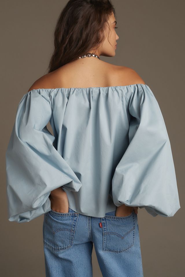 Mare Mare x Anthropologie Off-The-Shoulder Puff-Sleeve Top