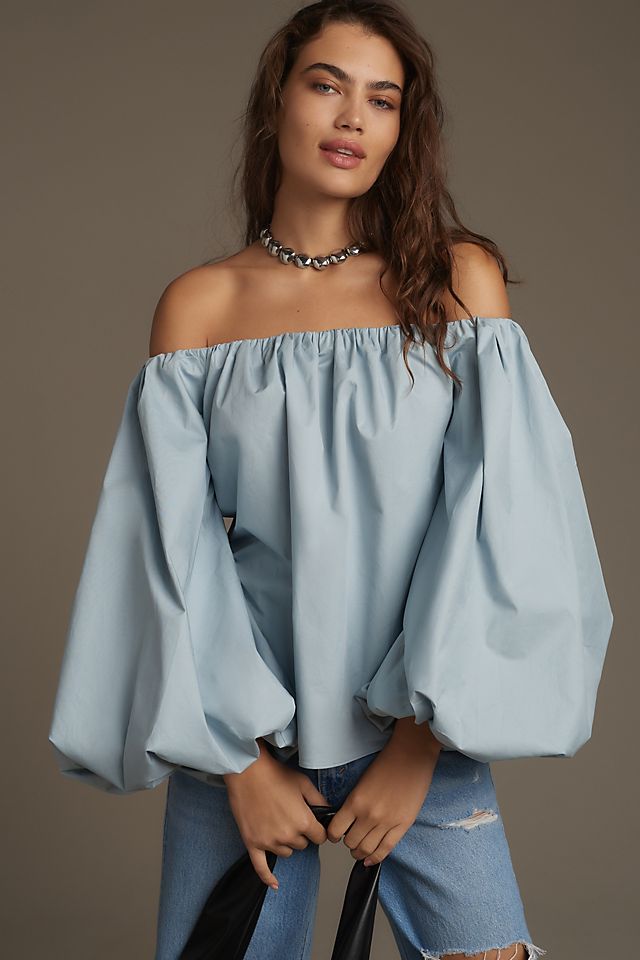 Mare Mare x Anthropologie Off-The-Shoulder Puff-Sleeve Top