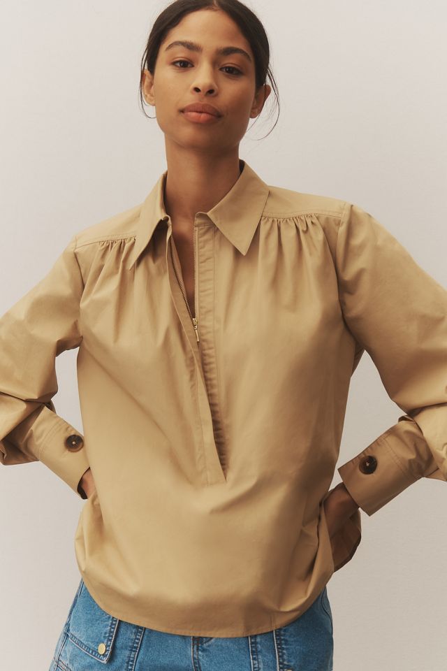 Mare Mare x Anthropologie Long-Sleeve Henley Blouse #1