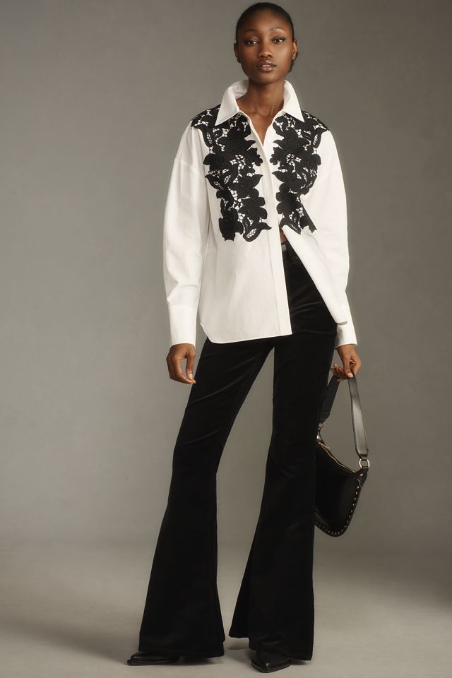 Mare Mare Floral Tuxedo Buttondown Top #2