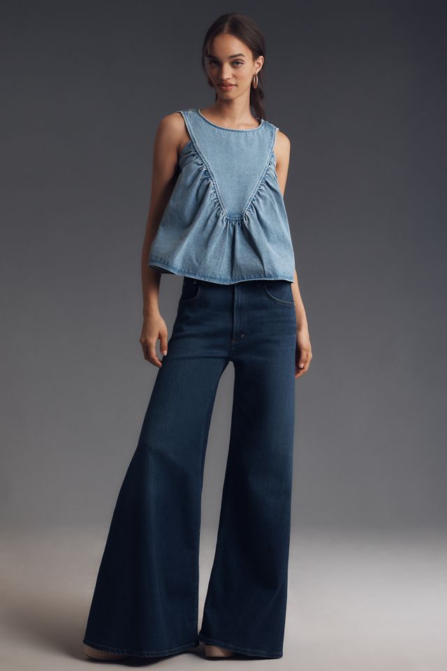 Mare Mare x Anthropologie Denim Shirred Blouse #1