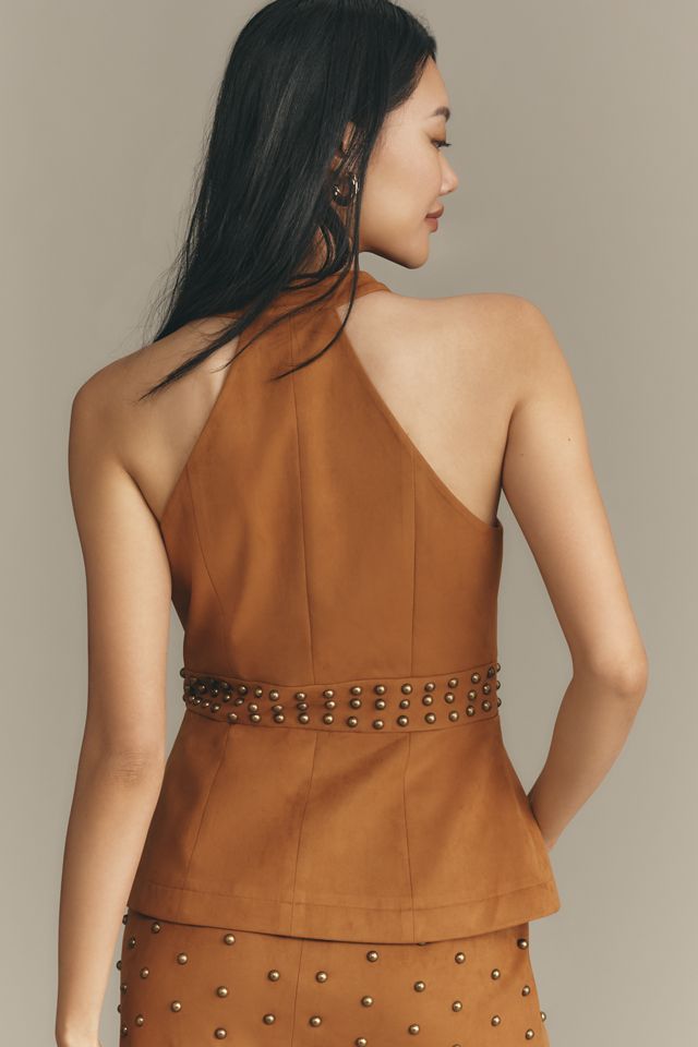 Mare Mare Faux-Suede Rivet-Trim Halter Top #2