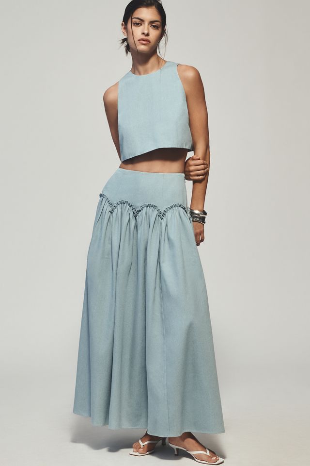 Canotta Crop Denim Senza Maniche Mare Mare #2