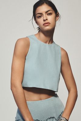★MUCENT★ MERA HALTER NECK CROP SLEEVELESS MixMatchy Women's Casual Sleeveless Halter Neck Center