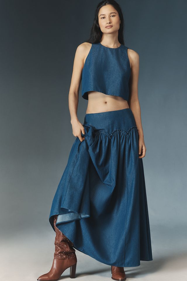 Mare Mare Sleeveless Crop Denim Tank #1