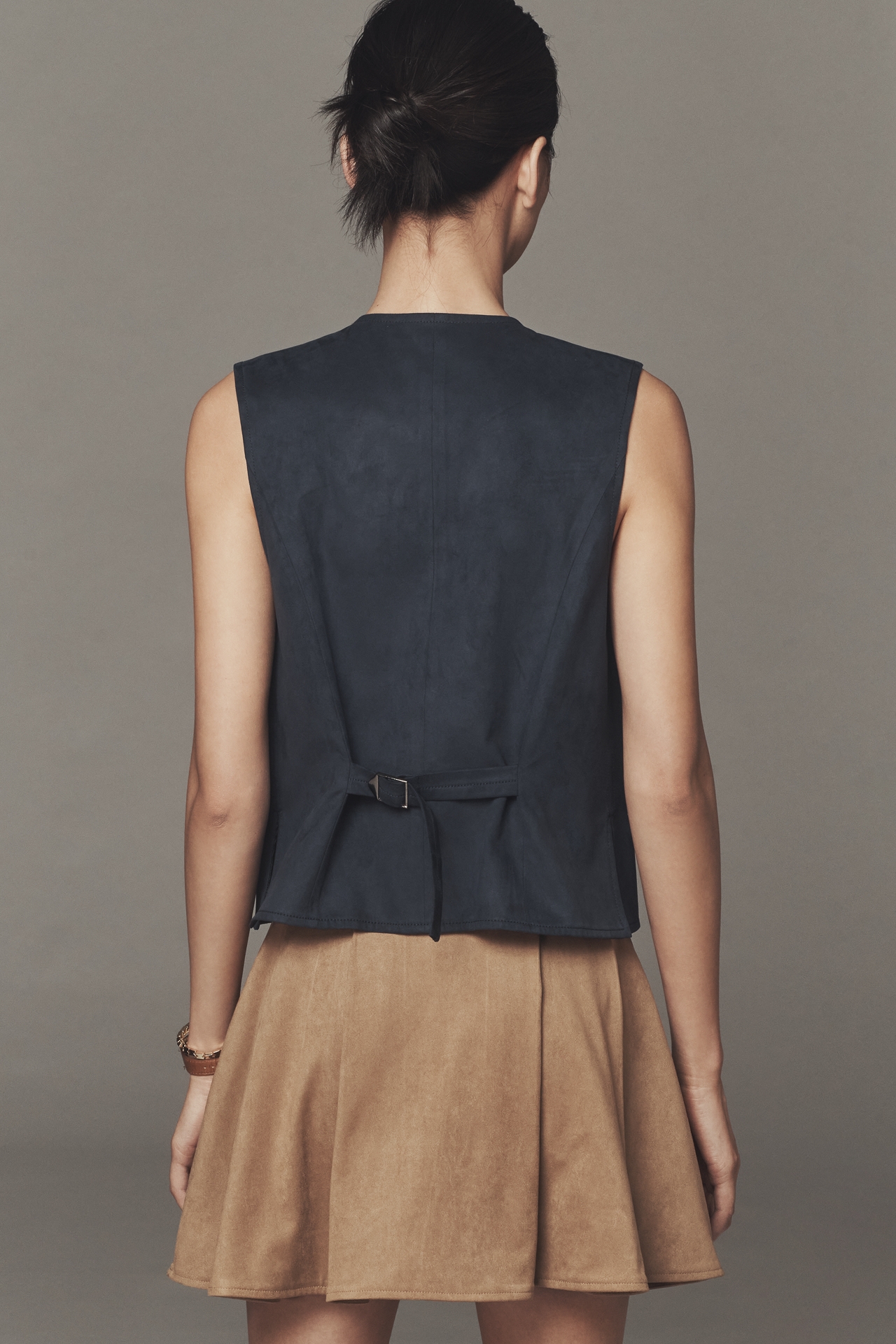 Mare Faux-Suede Cutaway Vest