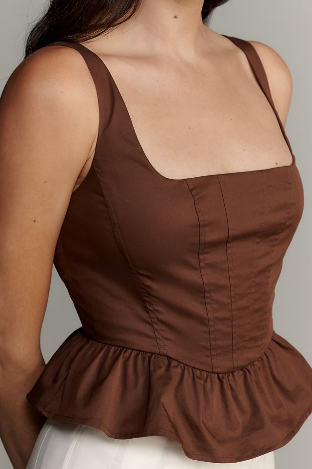 Mare Mare Square-Neck Peplum Tank #4