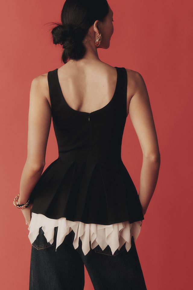 Mare Mare Sleeveless Peplum Fringe Top #1