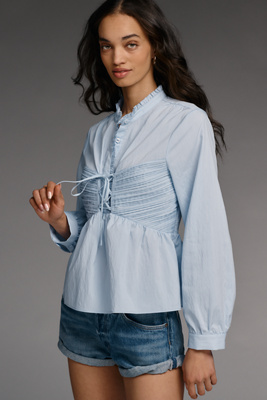 Mare Mare Long-Sleeve Cinched Front Top | Anthropologie