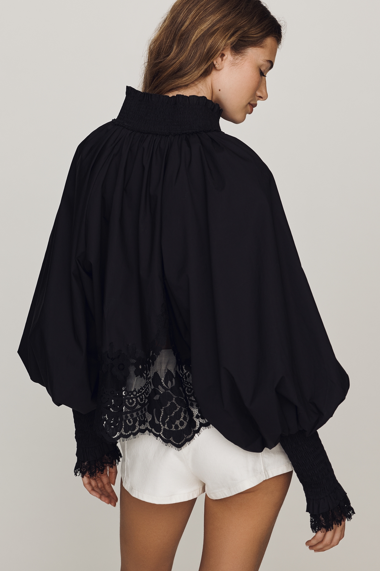 Mare Lace Inset Long-Sleeve Blouse
