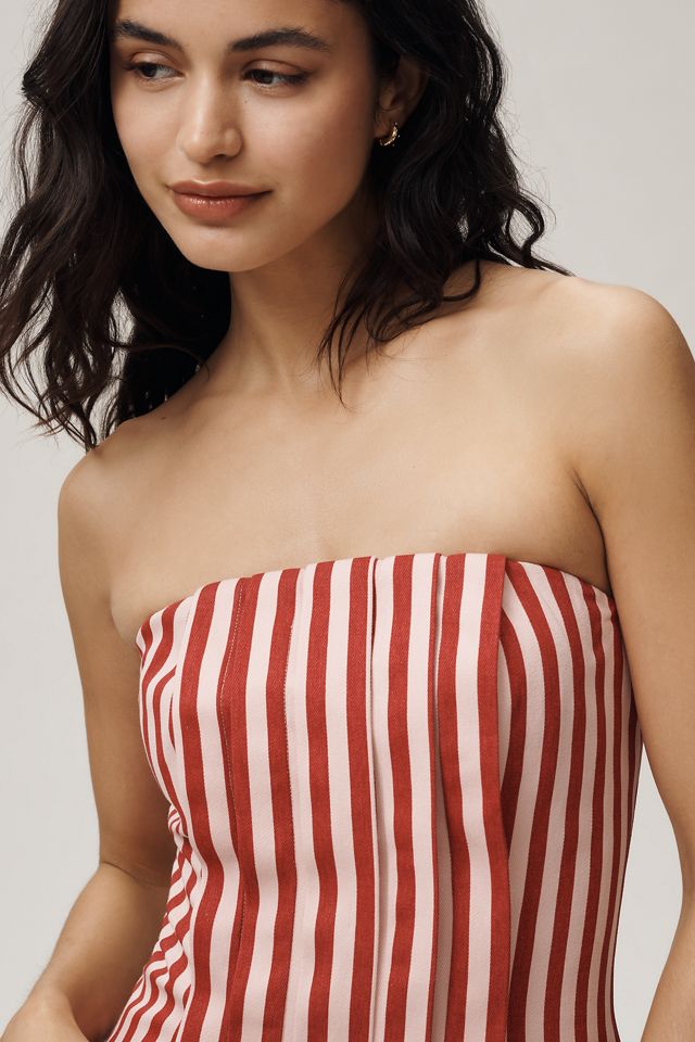 Mare Mare Cotton Strapless Pleated Top #4