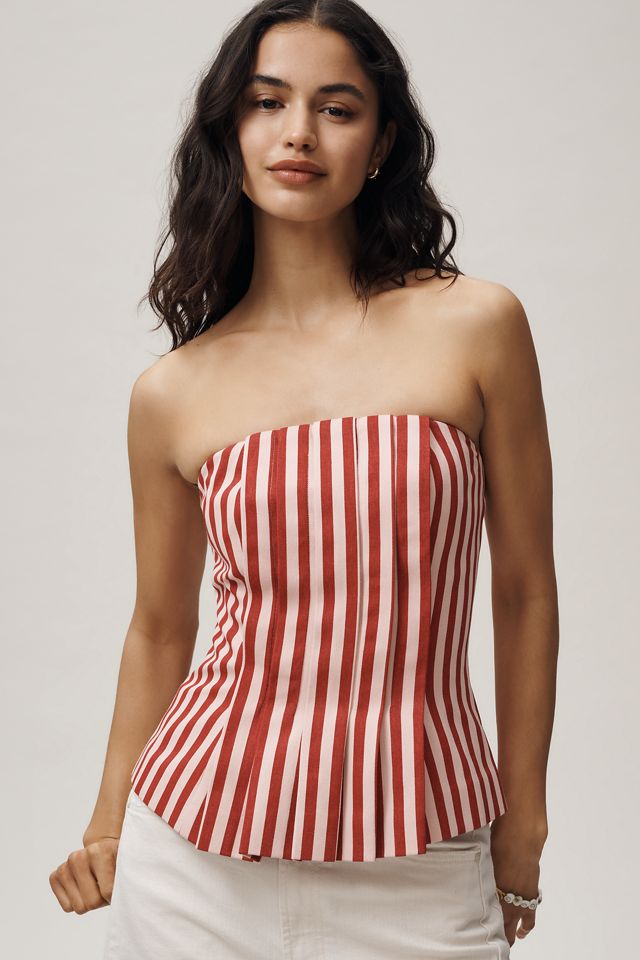 Mare Mare Cotton Strapless Pleated Top #1